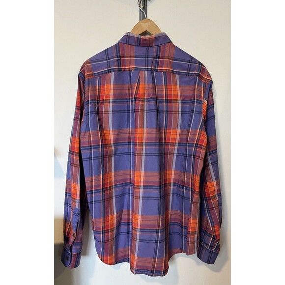 Vintage Polo Ralph Lauren Purple Orange Plaid Button Down Shirt Size XL - Picture 4 of 9